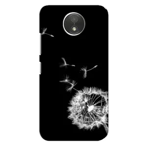 Силиконовый Чехол с одуванчиками на Motorola Moto C (XT1750) (Одуванчик на чёрном)