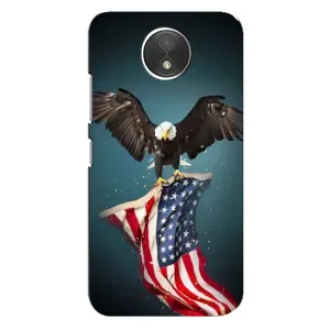 Чехол Флаг USA для Motorola Moto C (XT1750) (Орел и флаг)