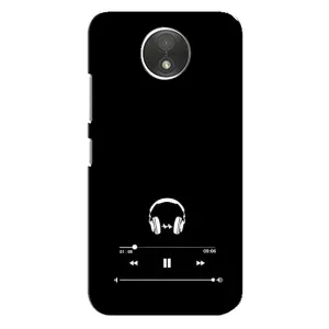 Чехол с картинками на черном фоне для Motorola Moto C (XT1750) (Плеер)