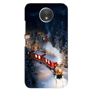 Силиконовый бампер на рождество для Motorola Moto C (XT1750) (Поезд)