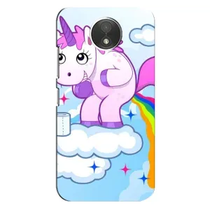 Чехол Unicorn на Motorola Moto C (XT1750) (Радуга единорожка)