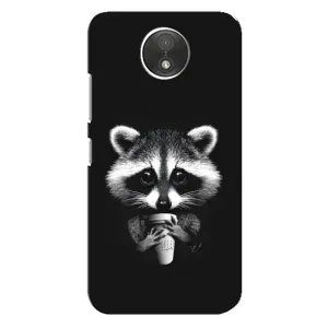 Силиконовый Чехол с Енотами на Motorola Moto C (XT1750) (С кофем)