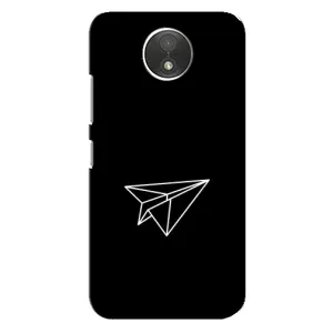Чехол с картинками на черном фоне для Motorola Moto C (XT1750) (Самолетик)