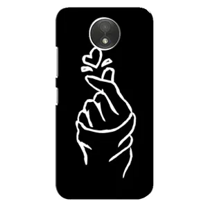 Чехлы (Знак сердечка) на Motorola Moto C (XT1750) (Сердце на черном)