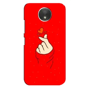 Чехлы (Знак сердечка) на Motorola Moto C (XT1750) (Сердце на красном)
