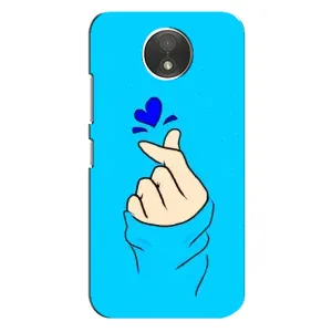 Чехлы (Знак сердечка) на Motorola Moto C (XT1750) (Сердце на синем)
