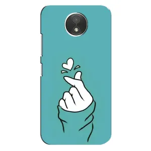 Чехлы (Знак сердечка) на Motorola Moto C (XT1750) (Сердечко на бирюзовом)