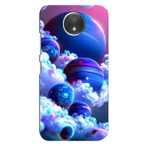 Чехлы КОСМОС для Motorola Moto C (XT1750) (Синие планеты)