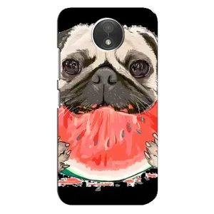 Чехол (ТПУ) Милые собачки для Motorola Moto C (XT1750) (Смешной Мопс)