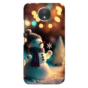 Чехлы на Новый Год Motorola Moto C (XT1750) (Снеговик праздничный)