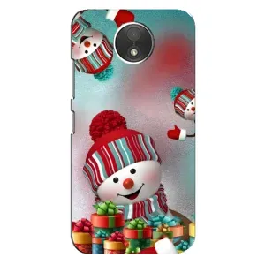 Чехлы на Новый Год Motorola Moto C (XT1750) (Снеговик в шапке)