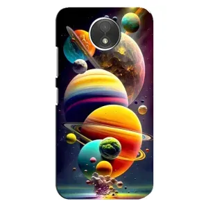 Чехол (ТПУ) с планетами на Motorola Moto C (XT1750) (Солнечна система)