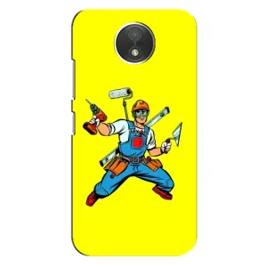 Силиконовый бампер (Работники) на Motorola Moto C (XT1750) (Строитель)