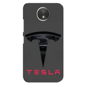 Силиконовый бампер с картинкой машины на Motorola Moto C (XT1750) (Logo TESLA)