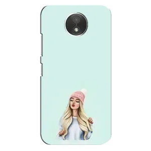 Силиконовый Чехол на Motorola Moto C (XT1750) с картинкой Стильных Девушек (В шапке)