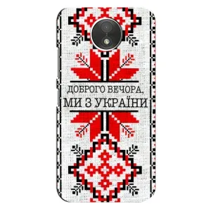 Силиконовый Чехол на Motorola Moto C (XT1750) (Вышиванка Доброго вечера)