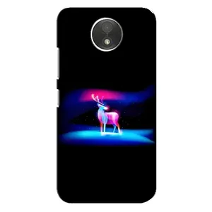 Силиконовый бампер с картинкой животных для Motorola Moto C (XT1750) (Яркий олень)