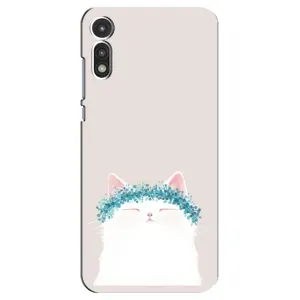 Чехол на тематику: Коты для Motorola MOTO E 2020 (Белый котик)