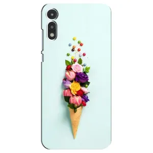 Чехлы с тематикой "ЦВЕТЫ" на Motorola MOTO E 2020 (Цветок-мороженное)