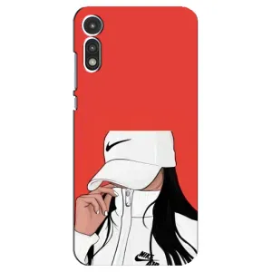 Силиконовый Чехол на Motorola MOTO E 2020 с картинкой Стильных Девушек (Девушка Nike)