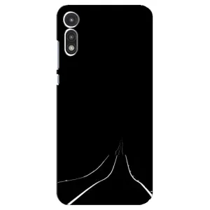 Чехол с картинками на черном фоне для Motorola MOTO E 2020 (Дорога)