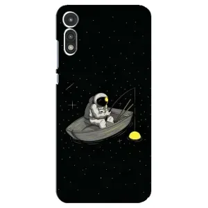 Силіконовый Чохол з принтом "Космонавти" на Motorola MOTO E 2020 (Космонавт на рибалці)
