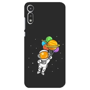 Силіконовый Чохол з принтом "Космонавти" на Motorola MOTO E 2020 (Космонавт з кульками)