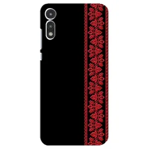 Силиконовый Чехол на Motorola MOTO E 2020 (Красная Вышиванка)