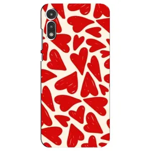 Чехлы с тематикой "Маленькие Сердечки" на Motorola MOTO E 2020 (Красные сердечка)