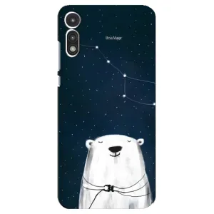 Силиконовый бампер с картинкой животных для Motorola MOTO E 2020 (Медведица)