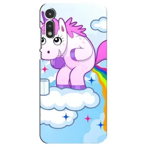 Чехол Unicorn на Motorola MOTO E 2020 (Радуга единорожка)