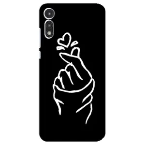 Чехлы (Знак сердечка) на Motorola MOTO E 2020 (Сердце на черном)