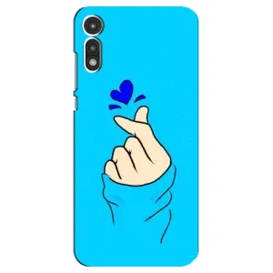 Чехлы (Знак сердечка) на Motorola MOTO E 2020 (Сердце на синем)