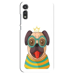 Бампер для Motorola MOTO E 2020 с картинкой "Песики" (Собака Король)