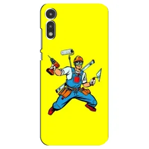 Силиконовый бампер (Работники) на Motorola MOTO E 2020 (Строитель)