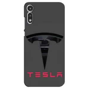 Силіконовий бампер з картинкою машини на Motorola MOTO E 2020 (Logo TESLA)