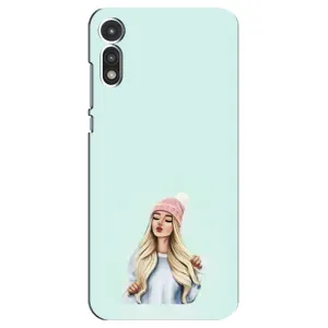 Силиконовый Чехол на Motorola MOTO E 2020 с картинкой Стильных Девушек (В шапке)