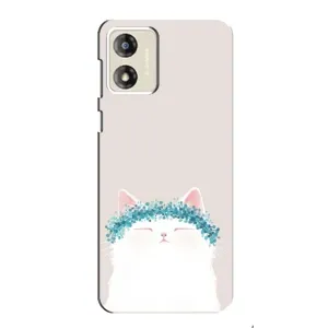 Чохол на тематику: Коти для Motorola MOTO E13 (Білий котик)
