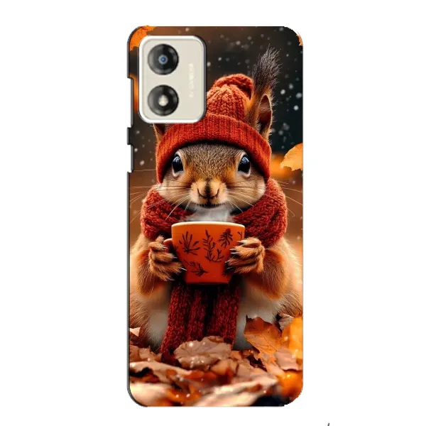 Чехол с рисунком «Белка с кофе» для Motorola MOTO E13 Чехол с рисунком «Белка с кофе» для Motorola MOTO E13