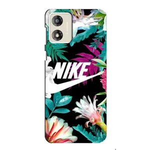 Силіконовый Чохол на Motorola MOTO E13 з картинкою НАЙК (Квітковий Nike)