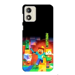 Чехлы для Motorola MOTO E13 (Персонажи Майн Крафт) (Герой Майнкрафт)
