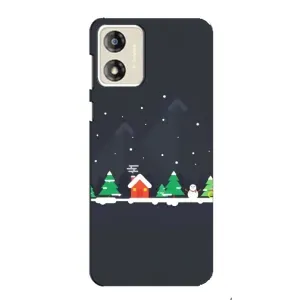 Силиконовый бампер на рождество для Motorola MOTO E13 (Город зимний)