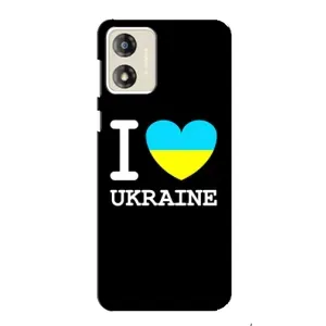 Чехол с Украинской символикой на Моторола Мото Е13 (I Love Ukraine)