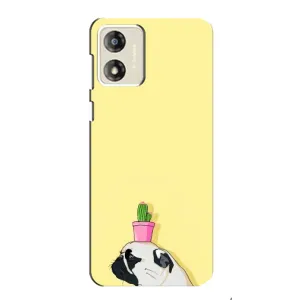 Бампер для Motorola MOTO E13 з картинкою "Песики" (Кактус на голові)