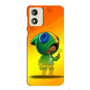 Чохол Бравл Старс для Motorola MOTO E13 (LEON в кофті)