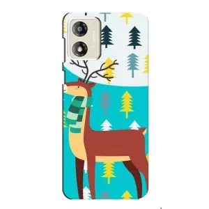 Силіконовий бампер з картинкою звірів для Motorola MOTO E13 (Олень із шарфом)