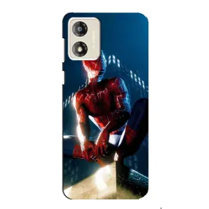 Чехол Супергерой Человека Паука на Motorola MOTO E13 (Паук на доме)