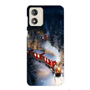Силиконовый бампер на рождество для Motorola MOTO E13 (Поезд)