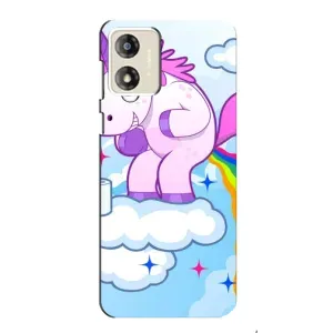 Чохол Unicorn на Motorola MOTO E13 (Веселка Єдиноріга)