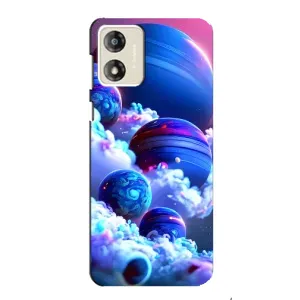 Чехлы КОСМОС для Motorola MOTO E13 (Синие планеты)